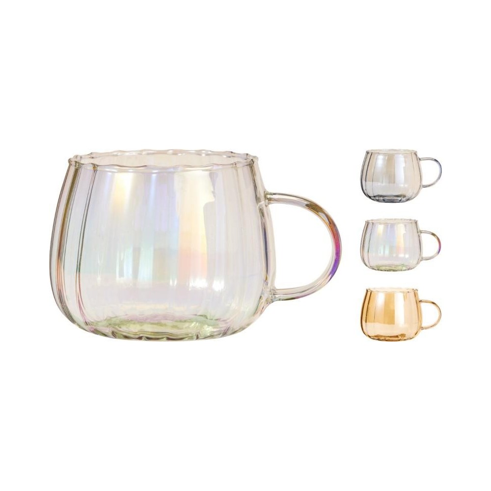 TAZZA VETRO CANGIANTE H.10 3 ASSORTITI